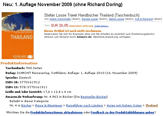 Amazon-Beschreibung des Loose Thailand 2009